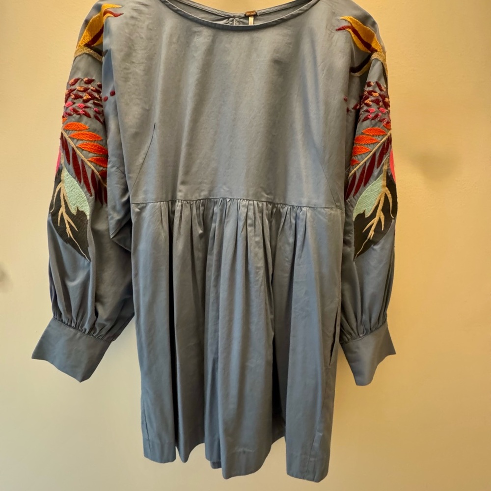 Free People Long Sleeve Embroidered Dress